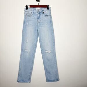 HIDDEN Los Angeles Mid Rise Straight Distressed Light Wash Jeans Women’s Size 26